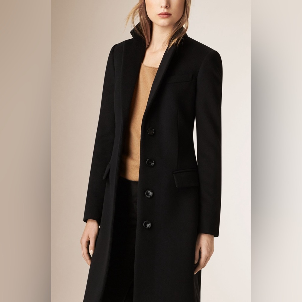 Albert Nipon vintage lambs wool coat in black